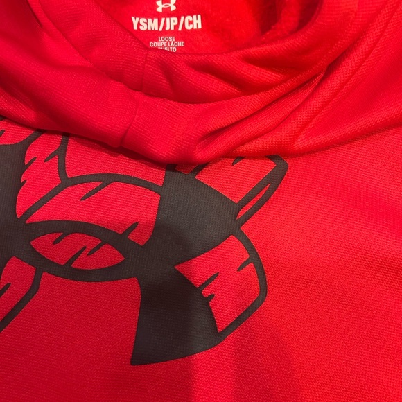 Casual Under Armour Kids Red Hoodie youth small - Picture 2 of 2